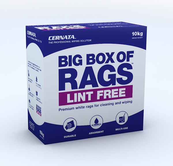 CERNATA White Lint Free Rag Supplied in a Carry Handle Box 10kg